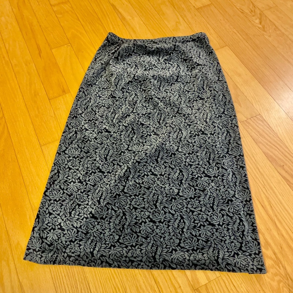 Liz Claiborne Blue Velvet Vintage Floral Maxi Skirt